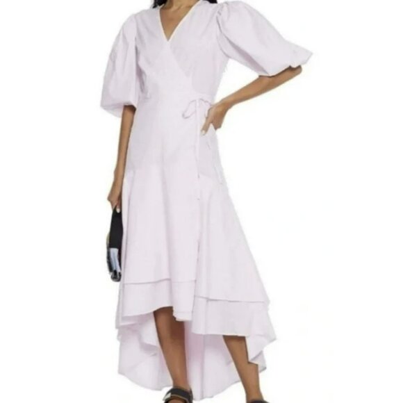 Ganni Wrap Floral-print Midi Dress NWT Size 40 US Medium - Picture 2 of 9